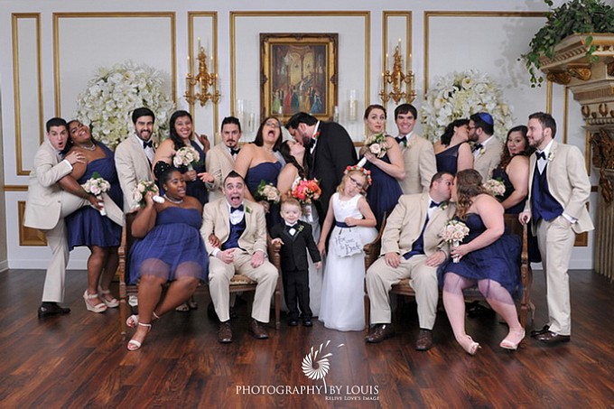 bridal party posed