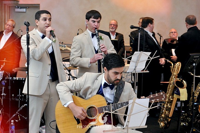music students sing the couple